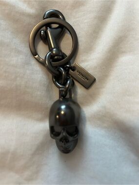 Coach Black Skull Keychain Charm